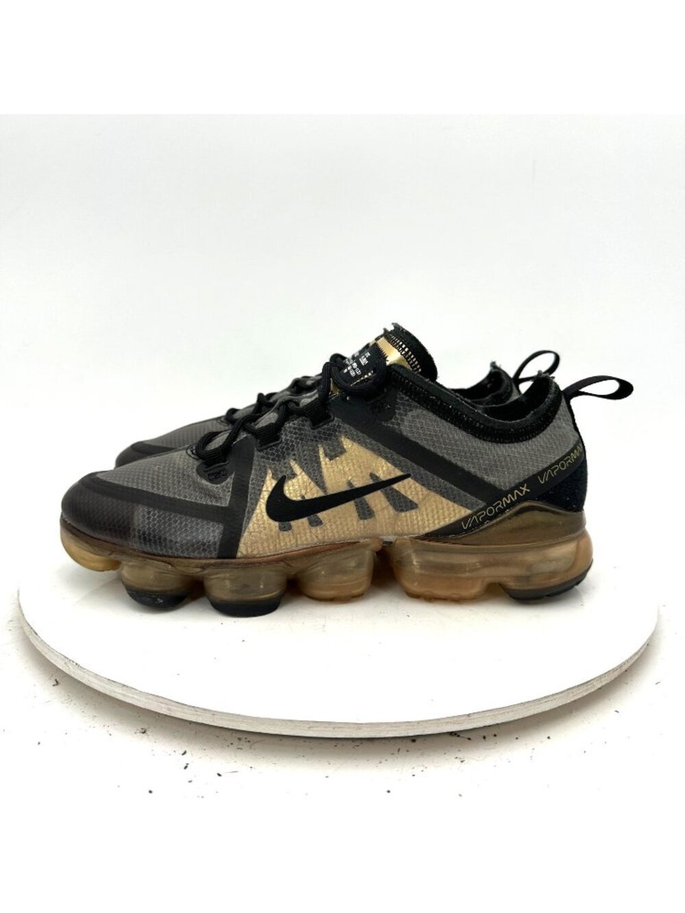 Nike Air Vapormax Youth Size 6.5Y Women 8 5AJ2616-004 Black Metallic Gold Shoes